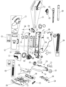 Page A Diagram and Parts List for M084650X  Dirt Devil Upright Vacuum